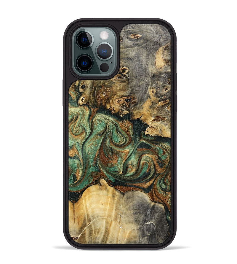 iPhone 12 Pro Max Wood Phone Case - Zora (Green, 798934)