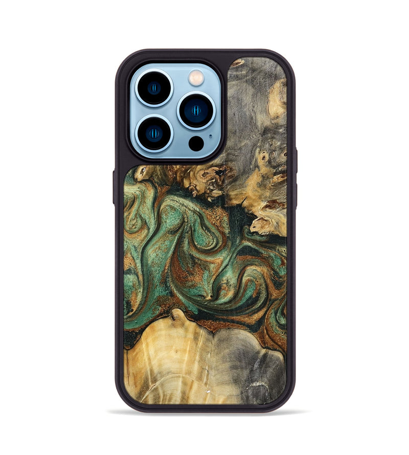 iPhone 14 Pro Wood Phone Case - Zora (Green, 798934)