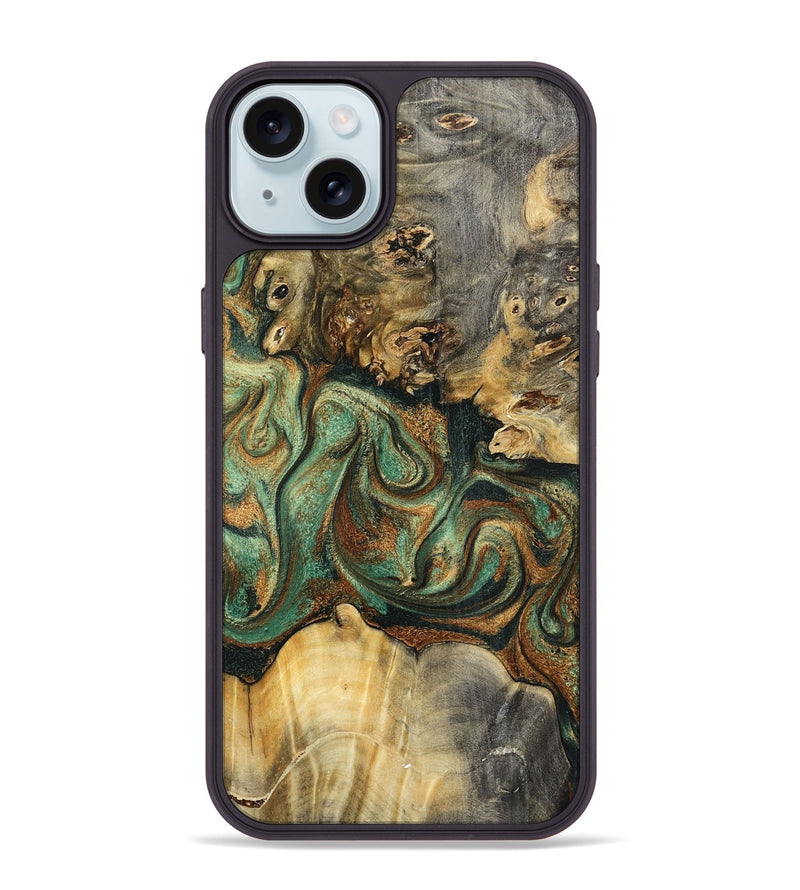iPhone 15 Plus Wood Phone Case - Zora (Green, 798934)
