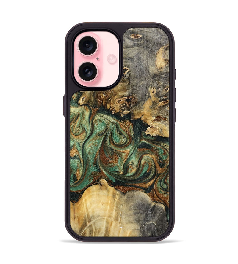 iPhone 16 Wood Phone Case - Zora (Green, 798934)