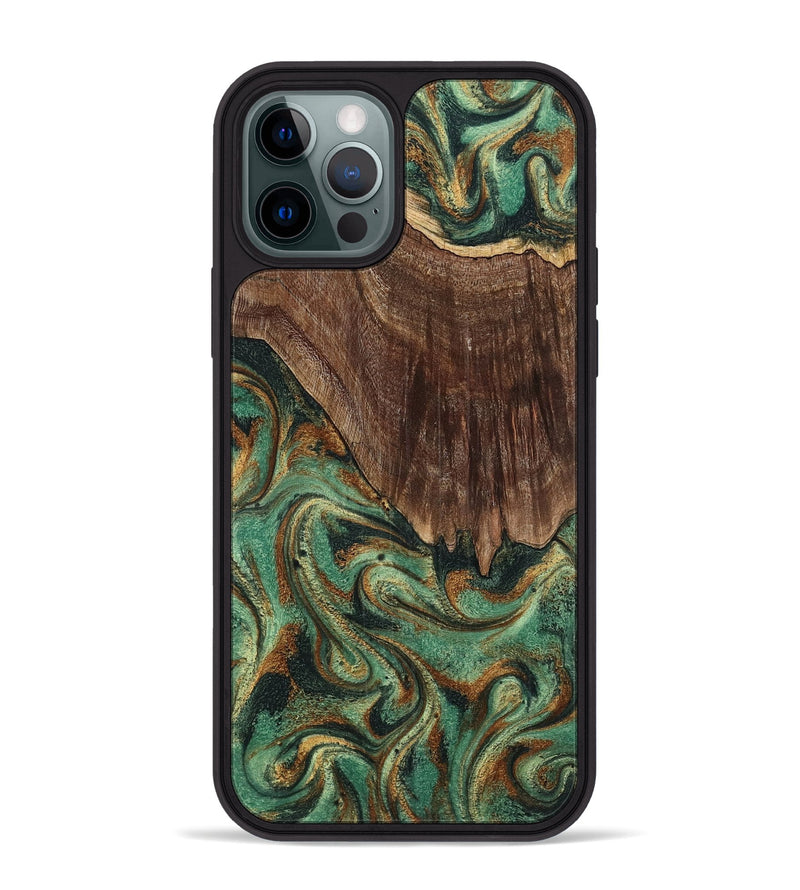 iPhone 12 Pro Max Wood Phone Case - Claude (Green, 798936)