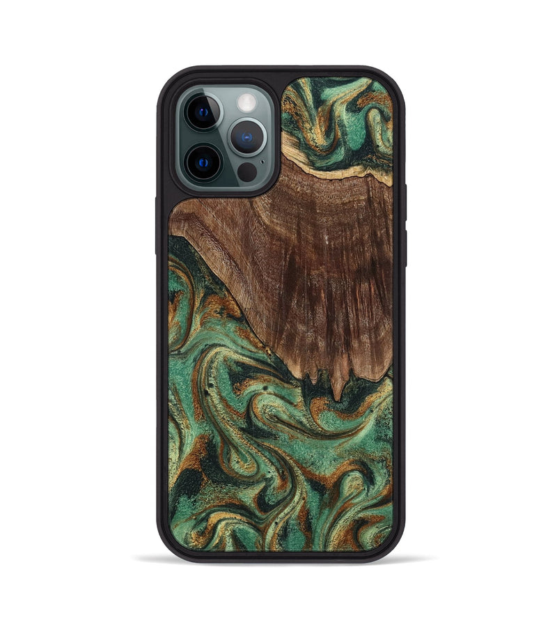 iPhone 12 Pro Wood Phone Case - Claude (Green, 798936)