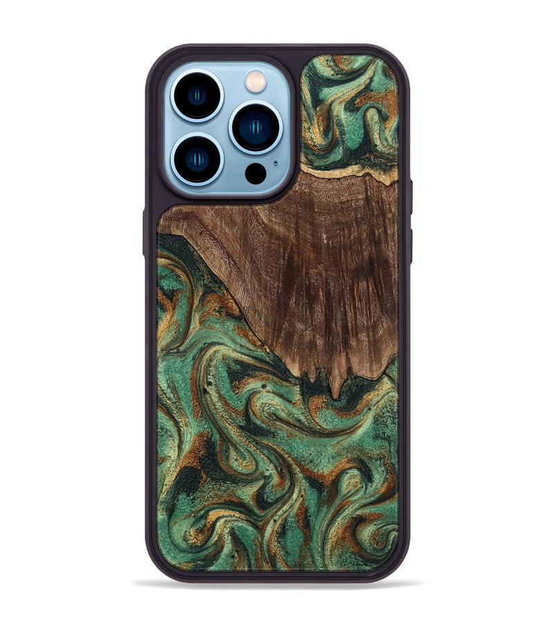 iPhone 14 Pro Max Wood Phone Case - Claude (Green, 798936)