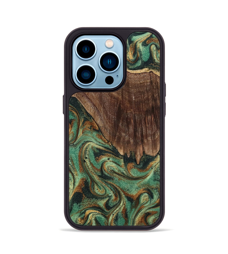 iPhone 14 Pro Wood Phone Case - Claude (Green, 798936)