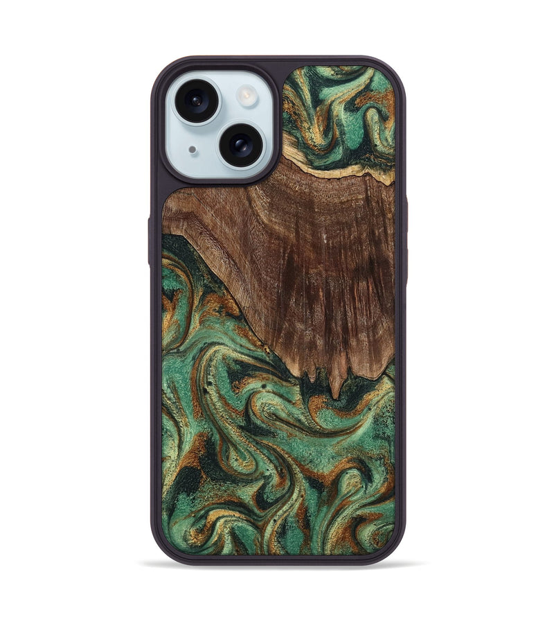 iPhone 15 Wood Phone Case - Claude (Green, 798936)
