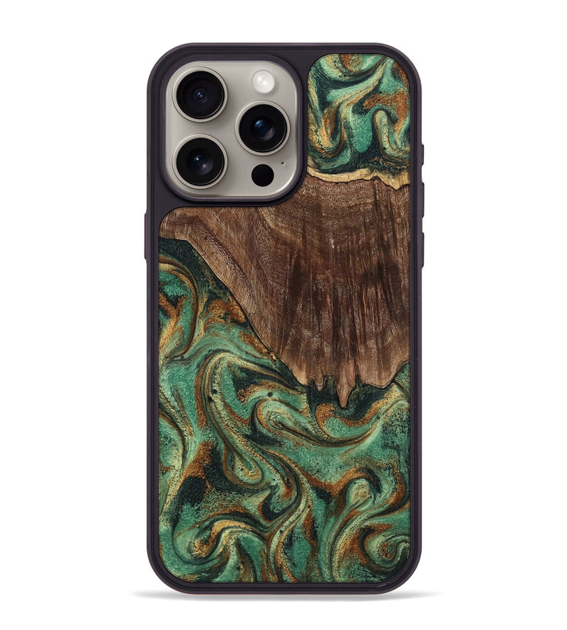 iPhone 15 Pro Max Wood Phone Case - Claude (Green, 798936)