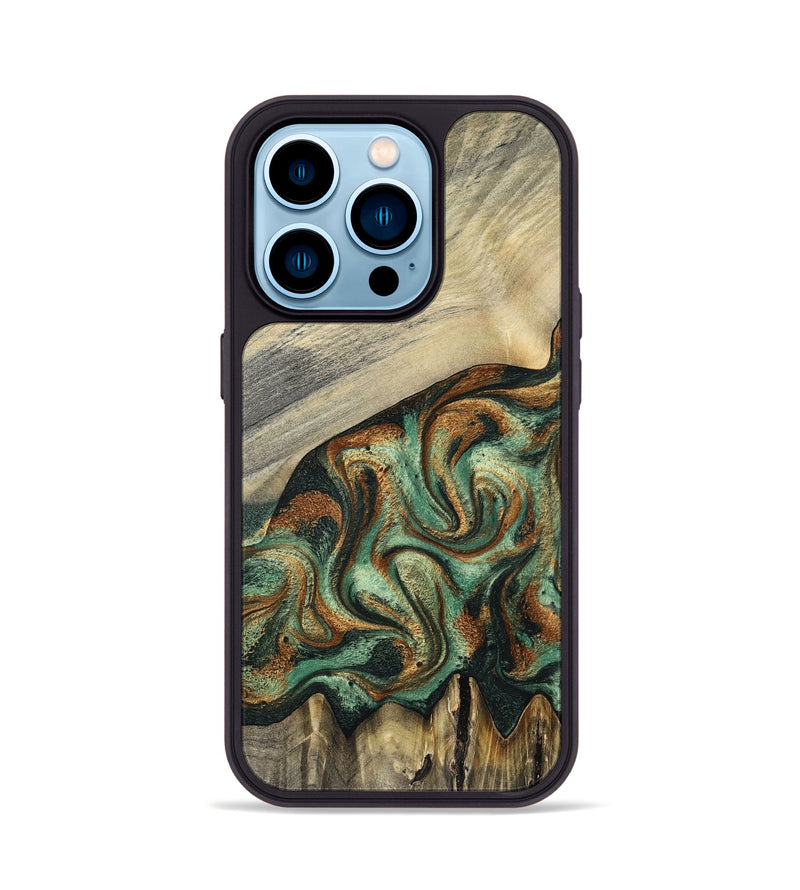 iPhone 14 Pro Wood Phone Case - Emerson (Green, 798937)