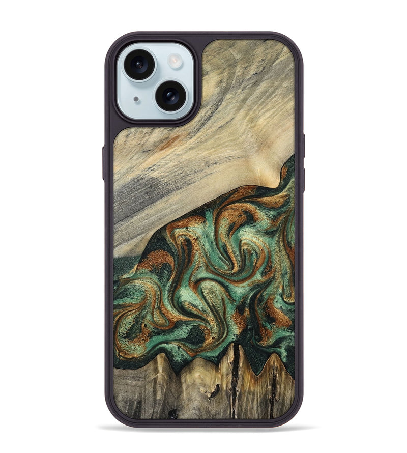 iPhone 15 Plus Wood Phone Case - Emerson (Green, 798937)