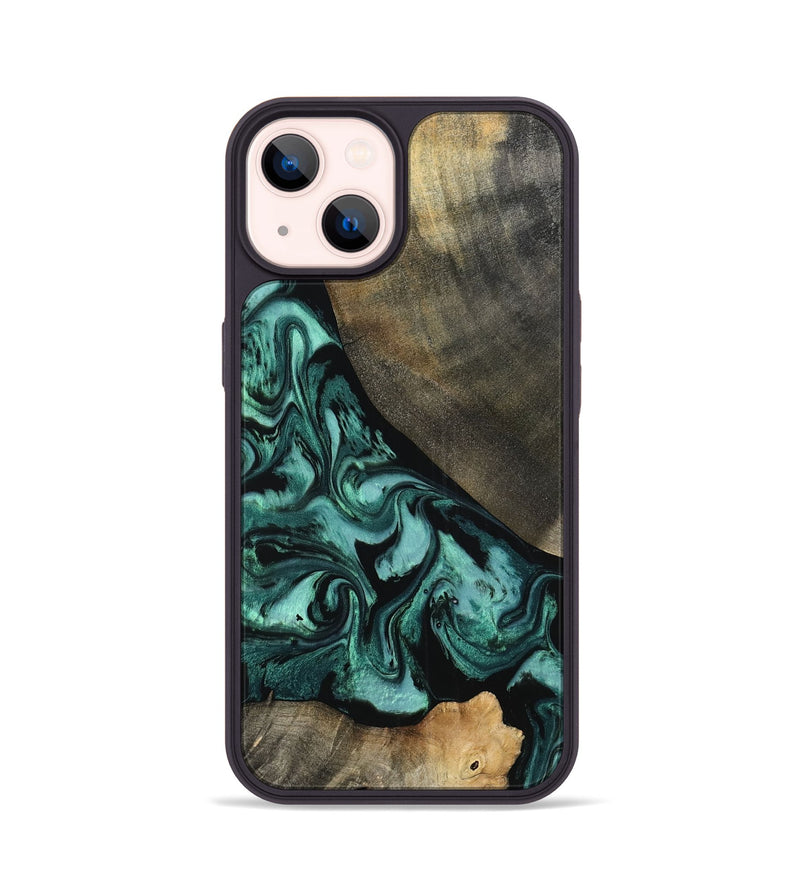 iPhone 14 Wood Phone Case - Kaela (Green, 798938)