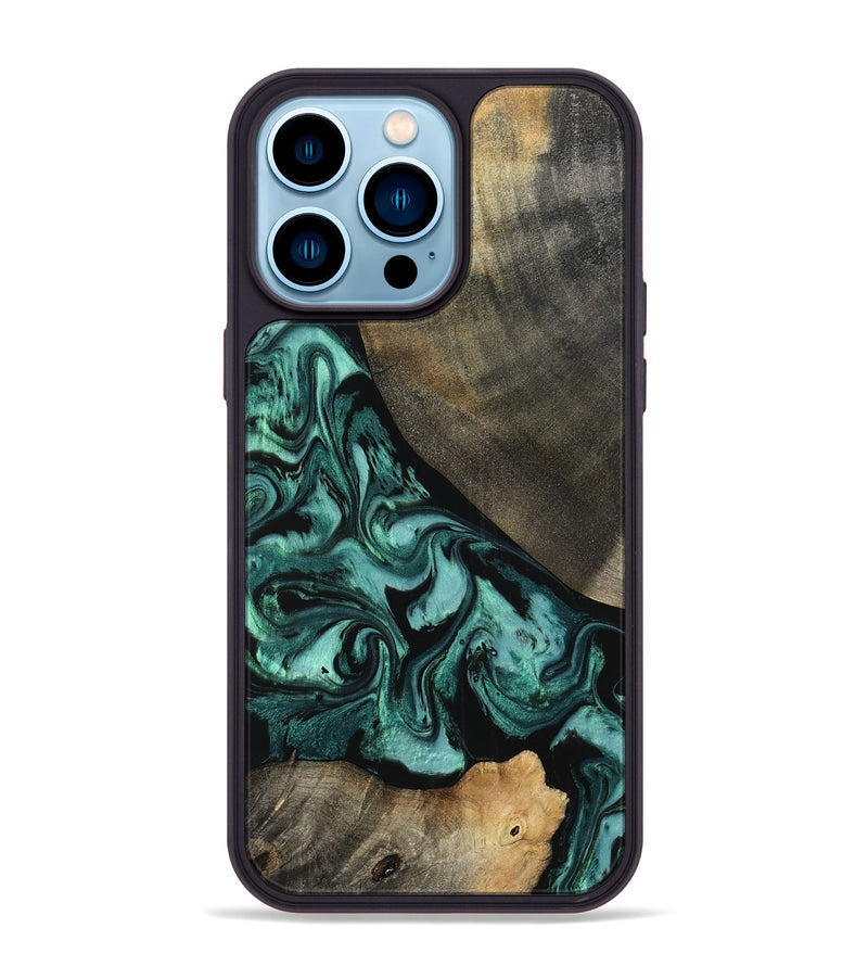 iPhone 14 Pro Max Wood Phone Case - Kaela (Green, 798938)