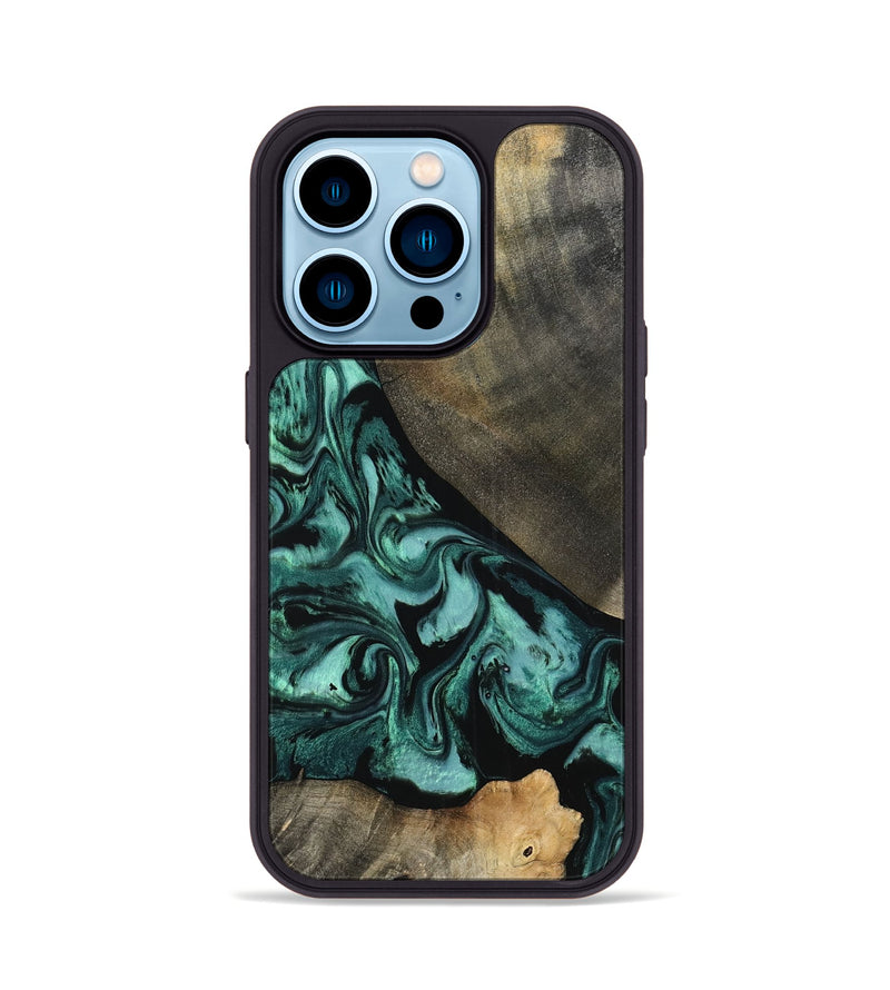 iPhone 14 Pro Wood Phone Case - Kaela (Green, 798938)
