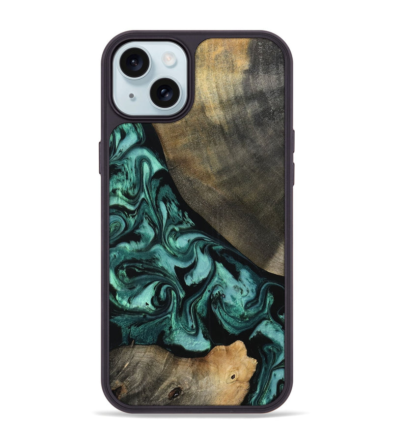 iPhone 15 Plus Wood Phone Case - Kaela (Green, 798938)