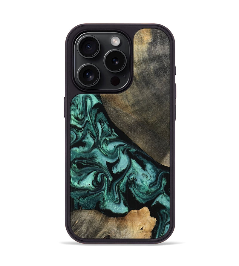 iPhone 15 Pro Wood Phone Case - Kaela (Green, 798938)