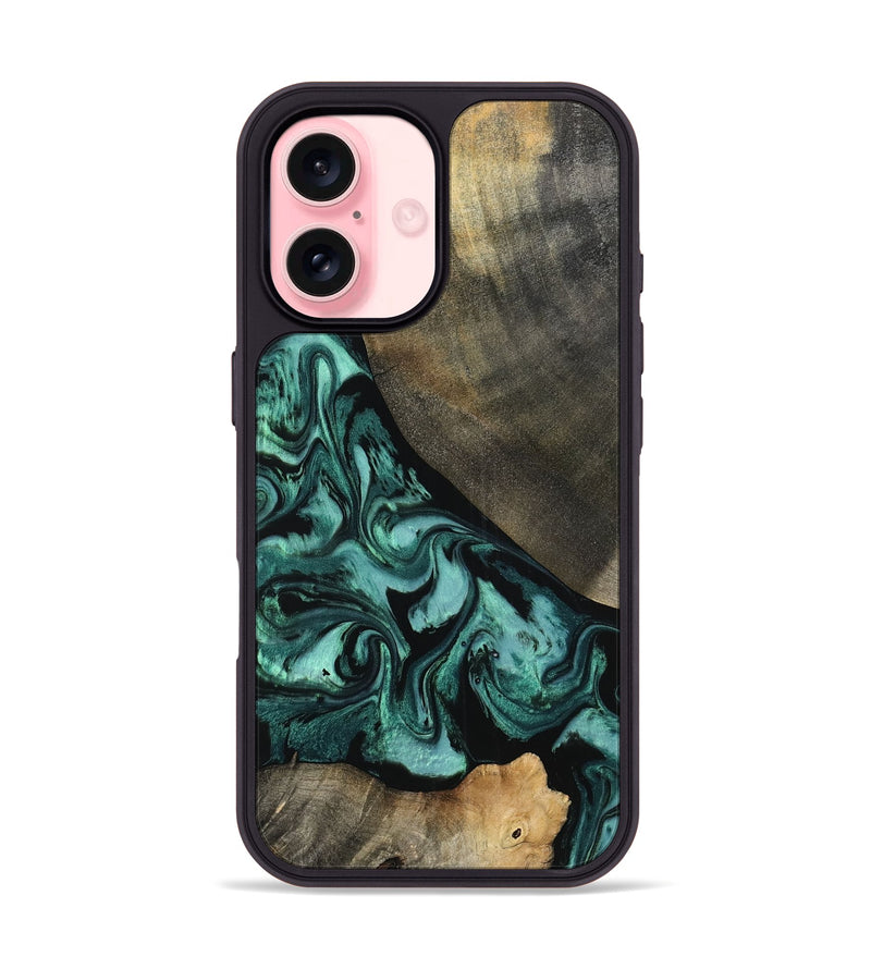 iPhone 16 Wood Phone Case - Kaela (Green, 798938)