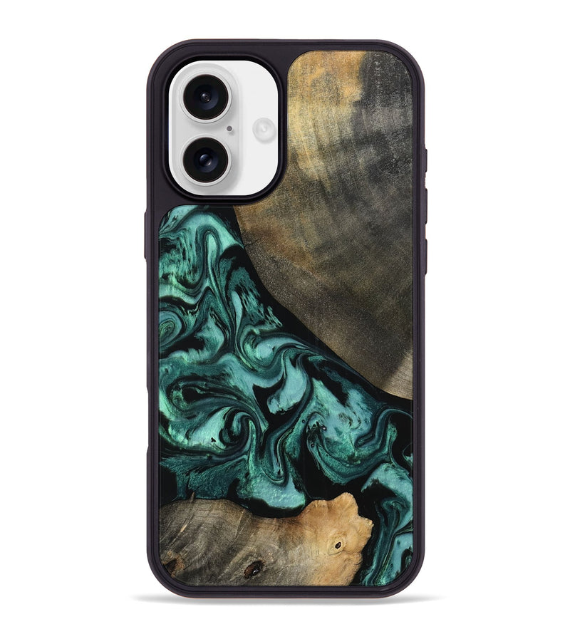 iPhone 16 Plus Wood Phone Case - Kaela (Green, 798938)