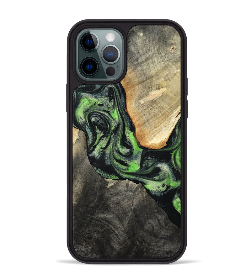 iPhone 12 Pro Max Wood Phone Case - Teo (Green, 798941)