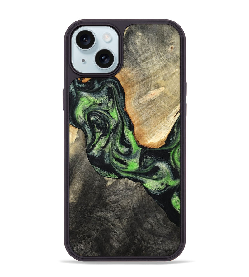 iPhone 15 Plus Wood Phone Case - Teo (Green, 798941)