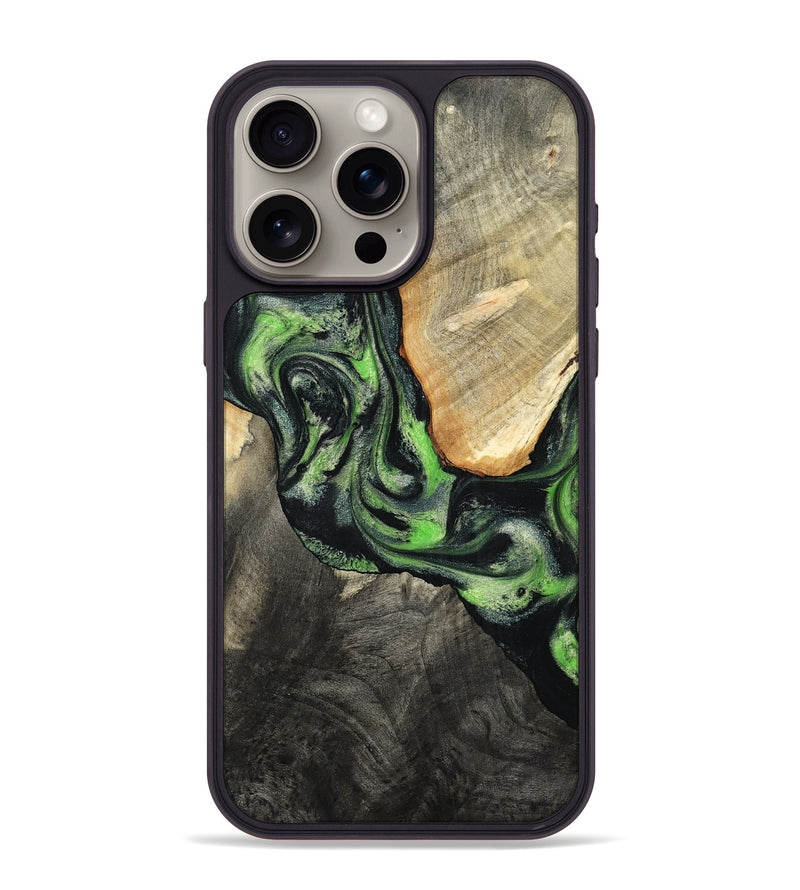 iPhone 15 Pro Max Wood Phone Case - Teo (Green, 798941)