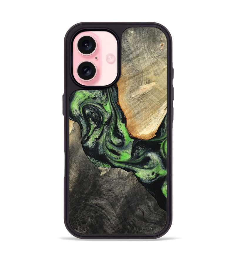 iPhone 16 Wood Phone Case - Teo (Green, 798941)