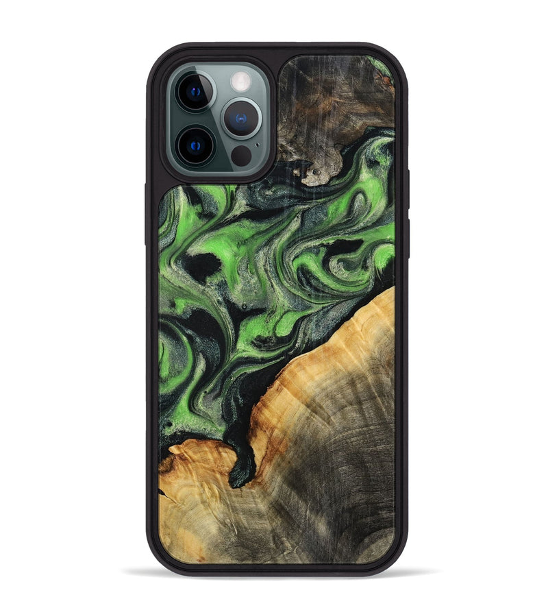 iPhone 12 Pro Max Wood Phone Case - Ettie (Green, 798942)