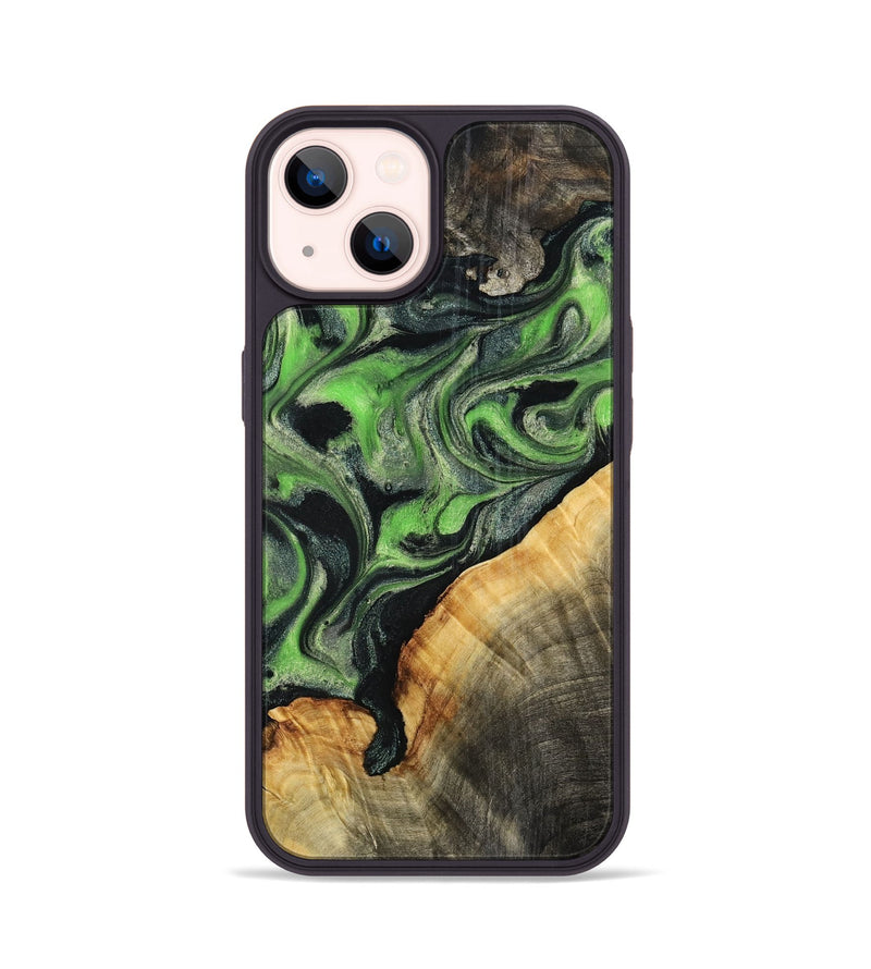 iPhone 14 Wood Phone Case - Ettie (Green, 798942)