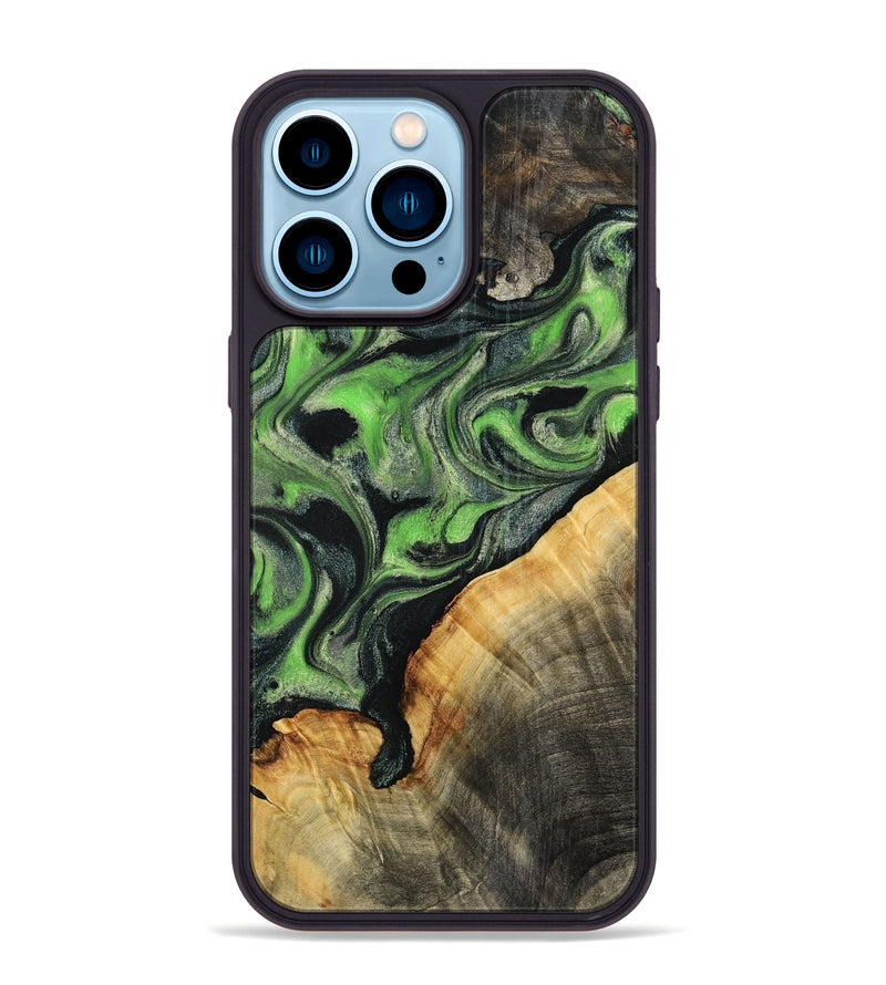 iPhone 14 Pro Max Wood Phone Case - Ettie (Green, 798942)