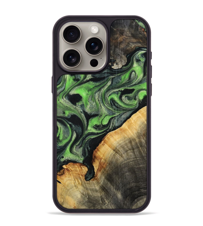 iPhone 15 Pro Max Wood Phone Case - Ettie (Green, 798942)