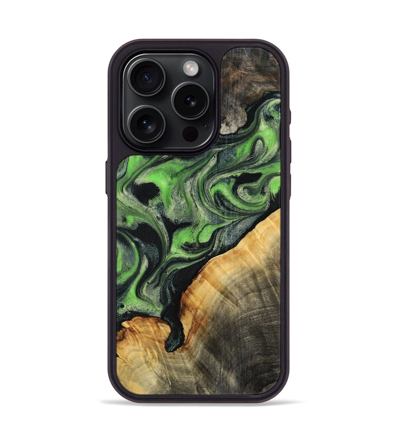 iPhone 15 Pro Wood Phone Case - Ettie (Green, 798942)