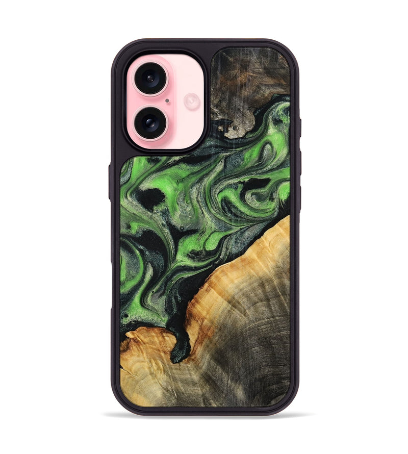 iPhone 16 Wood Phone Case - Ettie (Green, 798942)