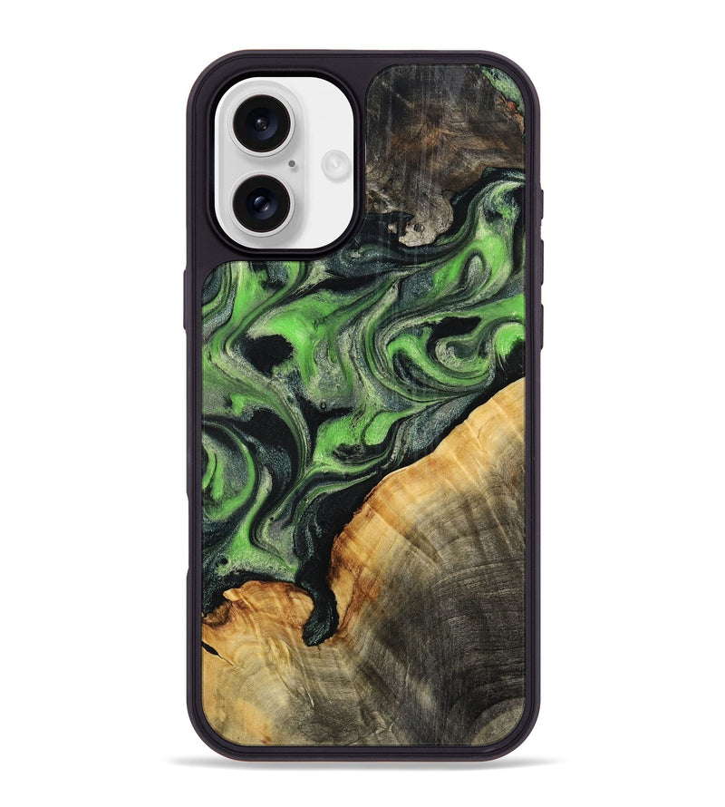 iPhone 16 Plus Wood Phone Case - Ettie (Green, 798942)