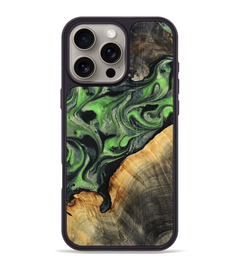 iPhone 16 Pro Max Wood Phone Case - Ettie (Green, 798942)