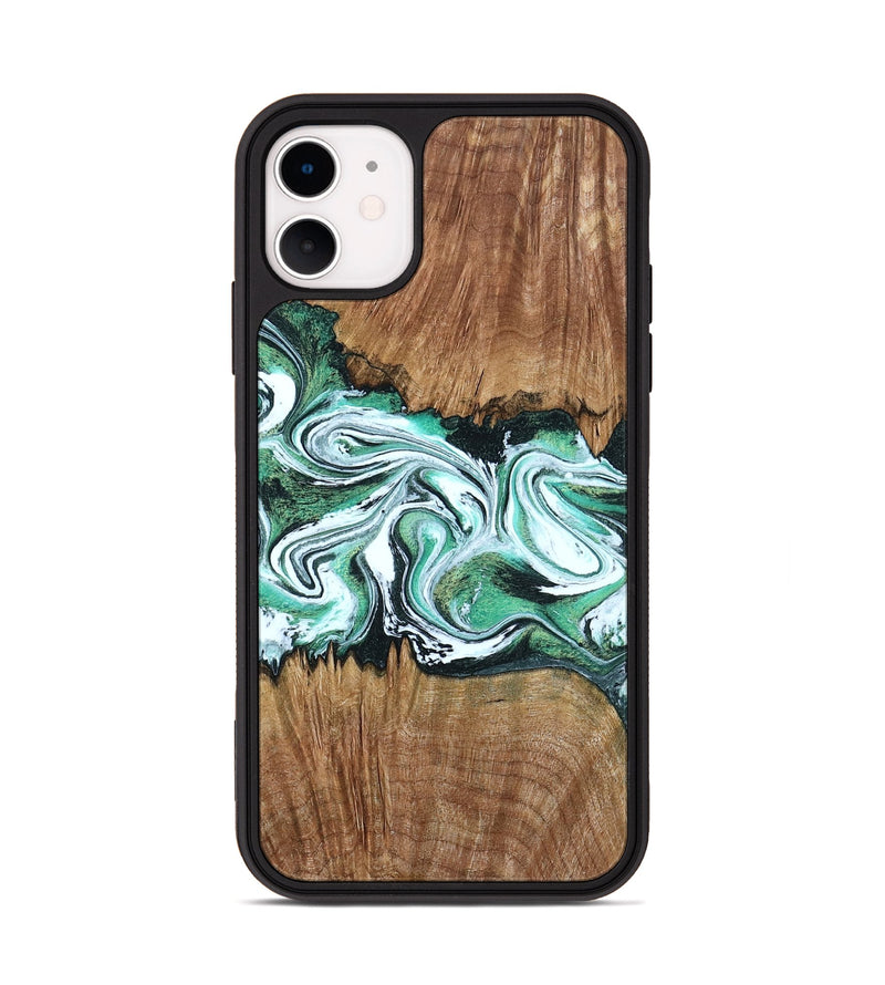 iPhone 11 Wood Phone Case - Jamaal (Green, 798946)