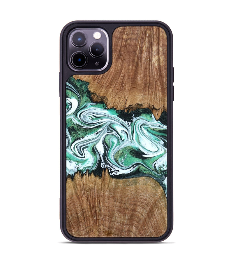 iPhone 11 Pro Max Wood Phone Case - Jamaal (Green, 798946)