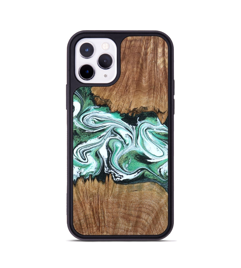 iPhone 11 Pro Wood Phone Case - Jamaal (Green, 798946)