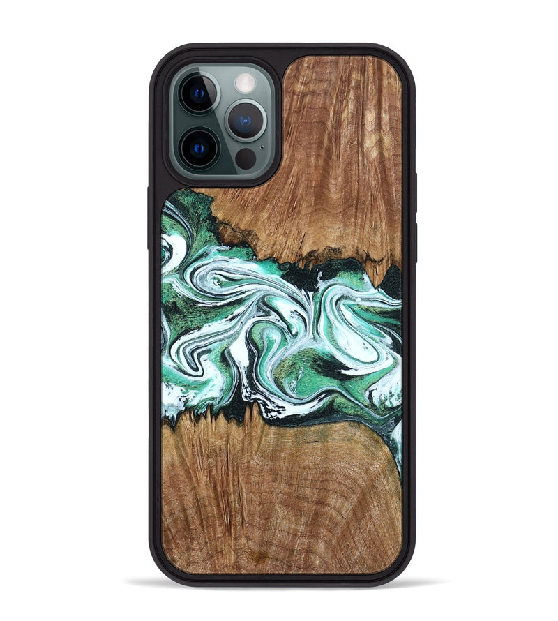 iPhone 12 Pro Max Wood Phone Case - Jamaal (Green, 798946)