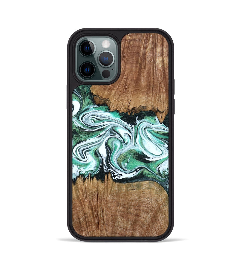 iPhone 12 Pro Wood Phone Case - Jamaal (Green, 798946)