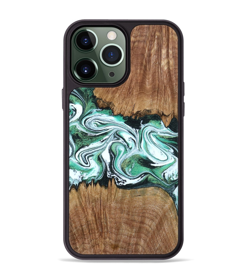 iPhone 13 Pro Max Wood Phone Case - Jamaal (Green, 798946)