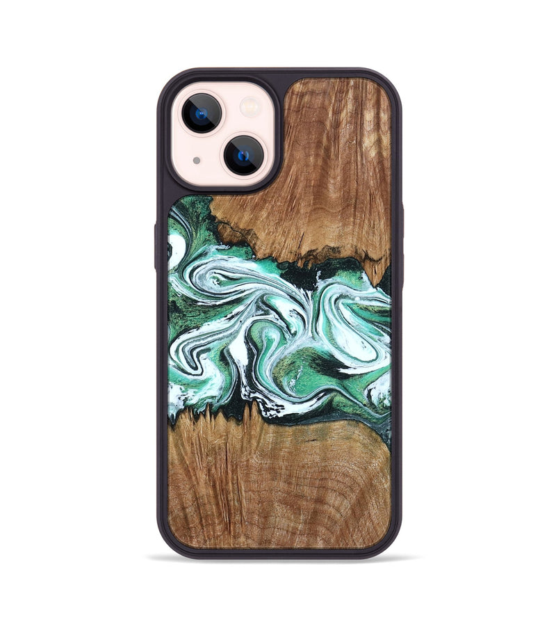 iPhone 14 Wood Phone Case - Jamaal (Green, 798946)