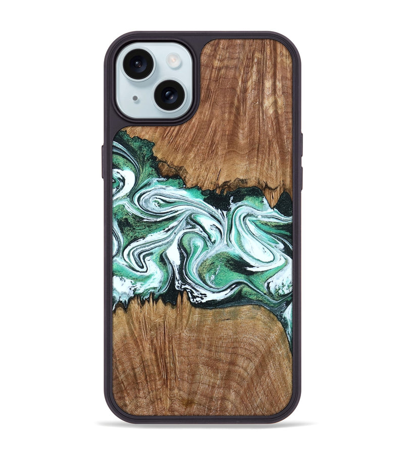 iPhone 15 Plus Wood Phone Case - Jamaal (Green, 798946)