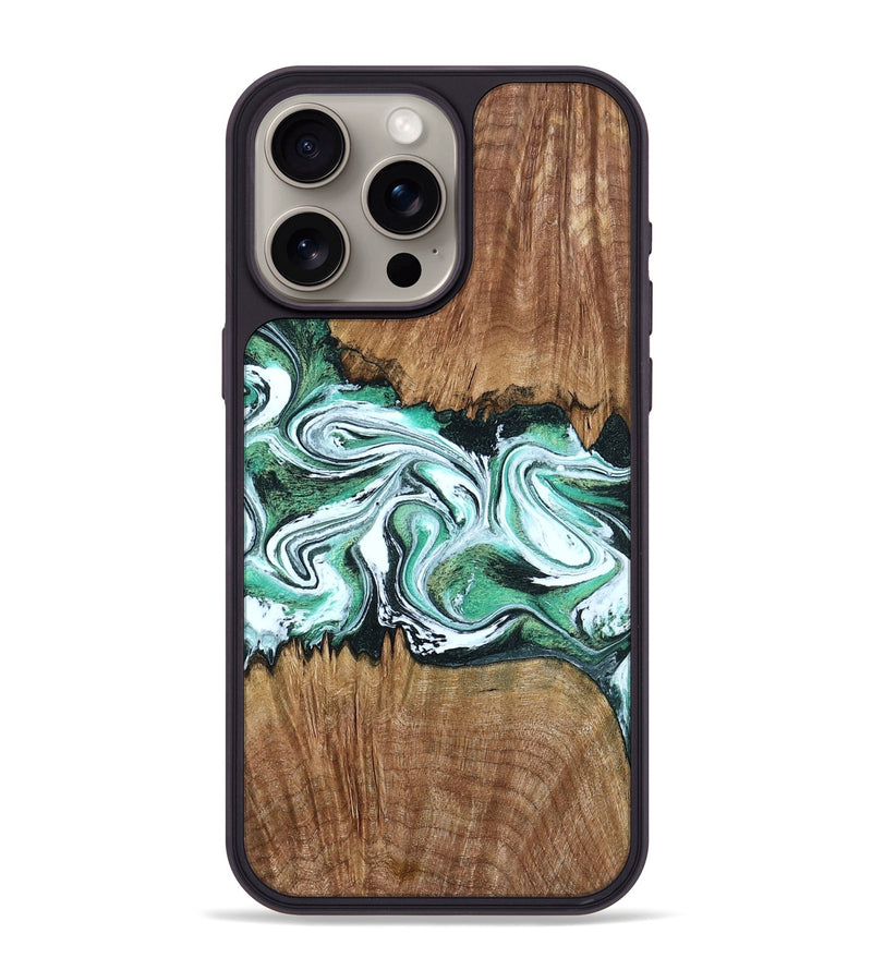 iPhone 15 Pro Max Wood Phone Case - Jamaal (Green, 798946)