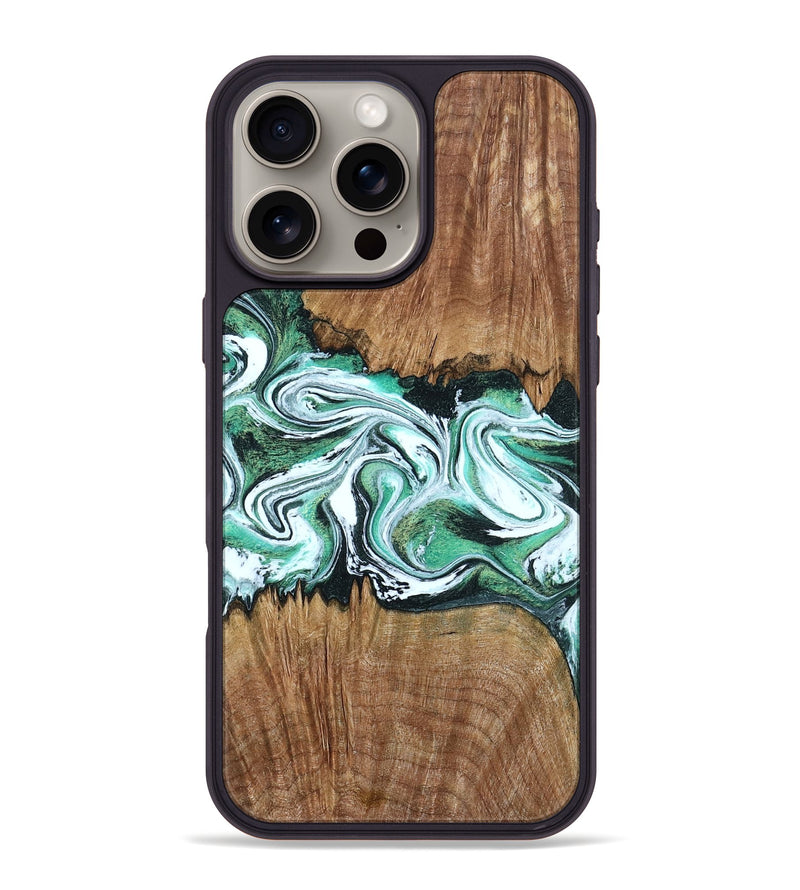 iPhone 16 Pro Max Wood Phone Case - Jamaal (Green, 798946)