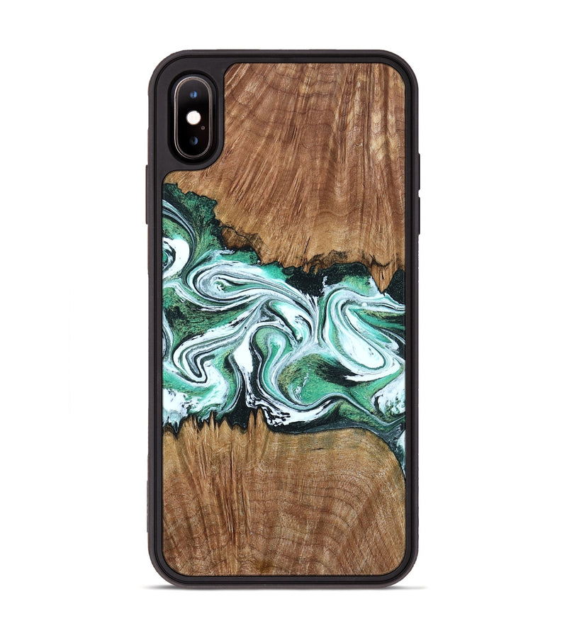 iPhone Xs Max Wood Phone Case - Jamaal (Green, 798946)