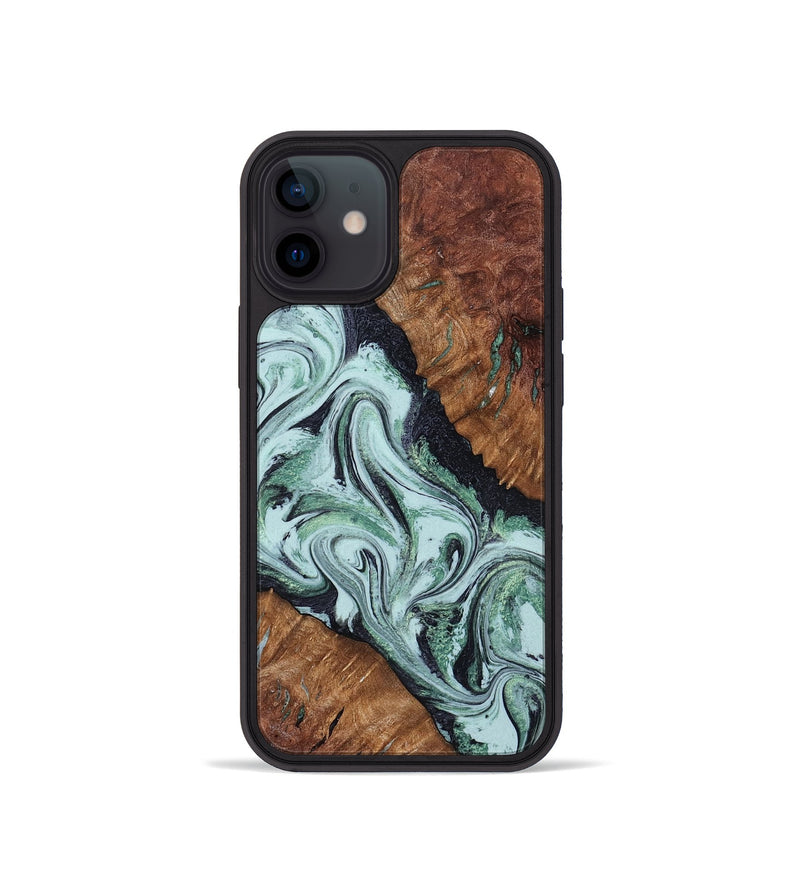 iPhone 12 mini Wood Phone Case - Roman (Green, 798948)