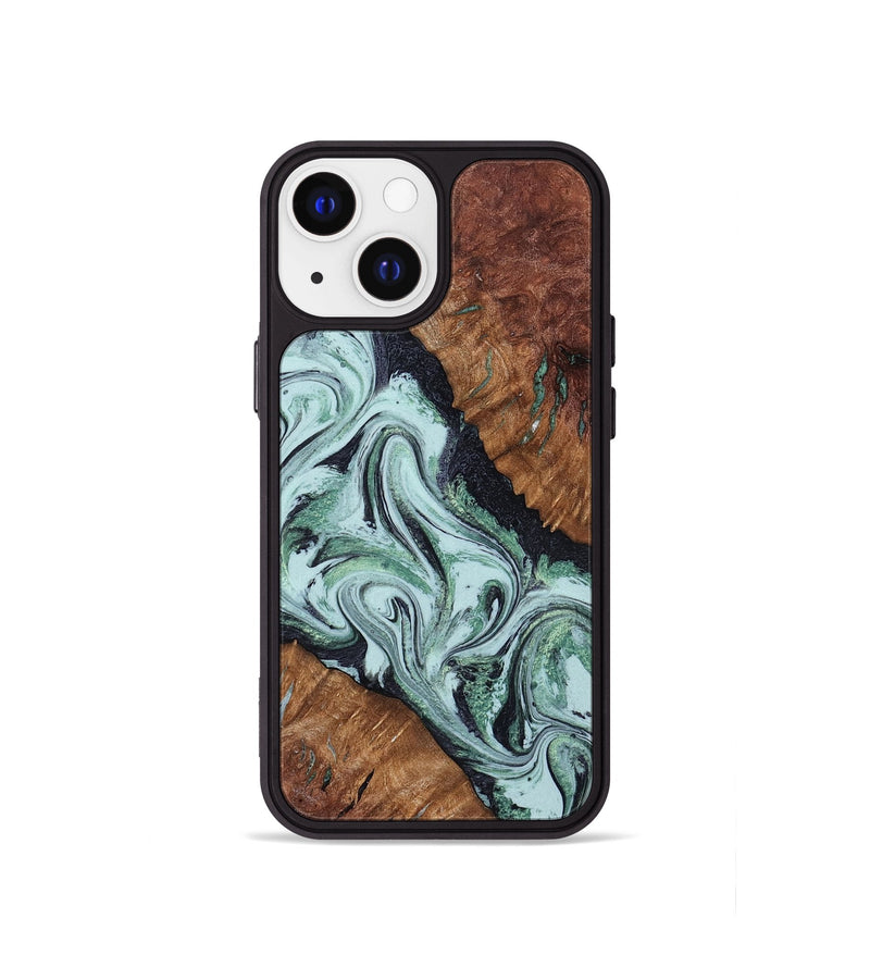 iPhone 13 mini Wood Phone Case - Roman (Green, 798948)