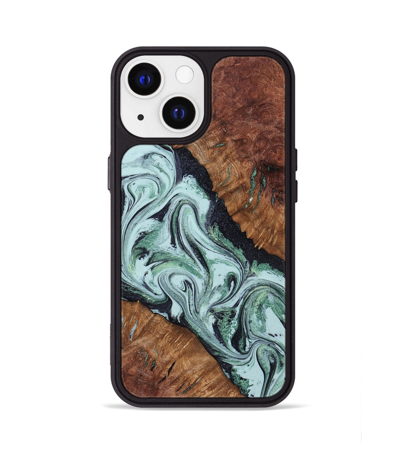 iPhone 13 Wood Phone Case - Roman (Green, 798948)