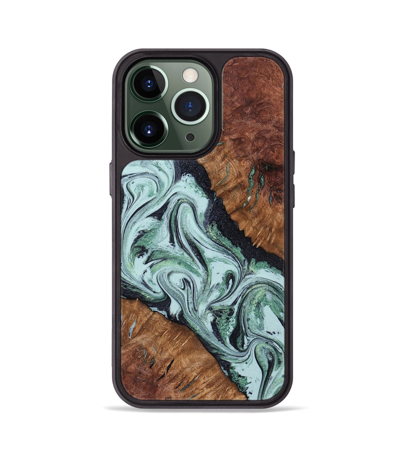 iPhone 13 Pro Wood Phone Case - Roman (Green, 798948)