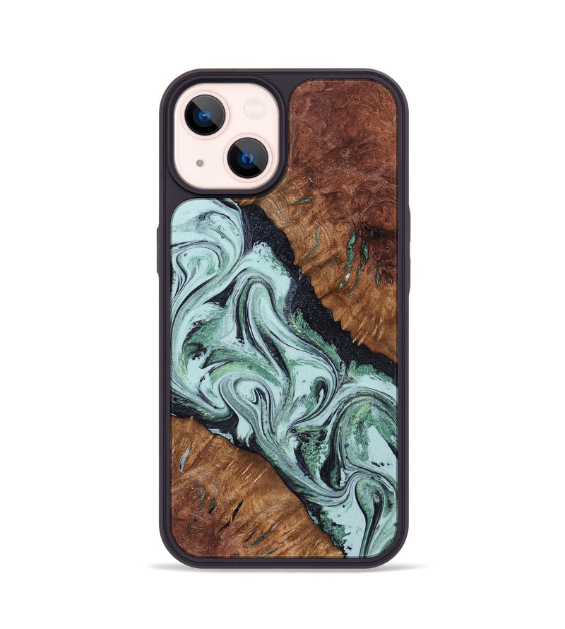 iPhone 14 Wood Phone Case - Roman (Green, 798948)