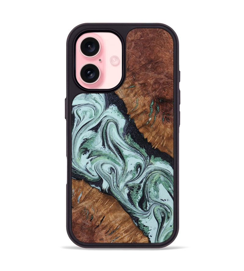 iPhone 16 Wood Phone Case - Roman (Green, 798948)