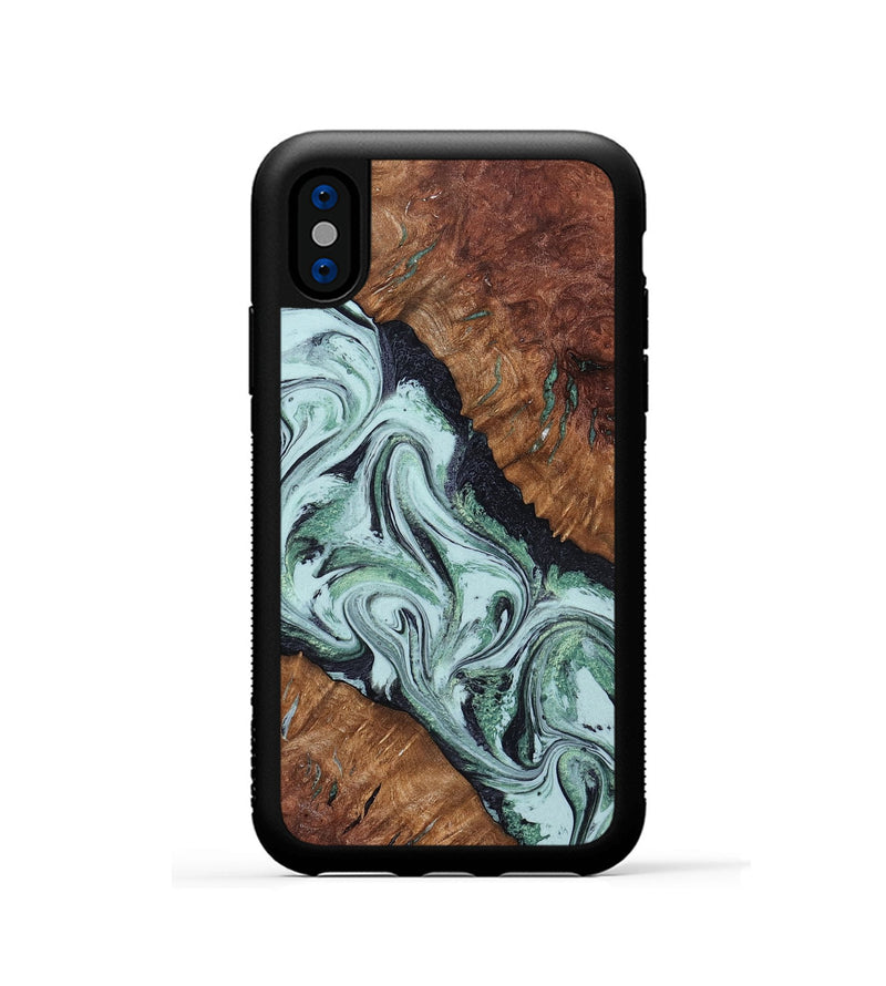 iPhone Xs Wood Phone Case - Roman (Green, 798948)