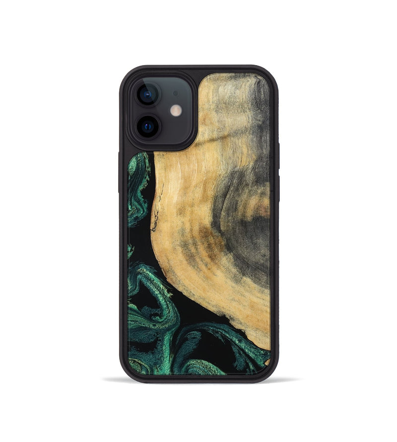 iPhone 12 mini Wood Phone Case - Evander (Green, 798950)
